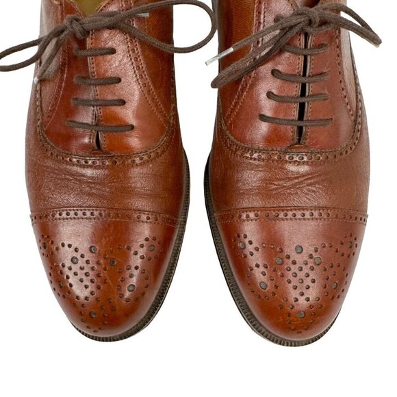 Caporicci Men\'s Size 8.5 Brown Leather Oxford Dress Shoes Made in Italy Designer main image 12